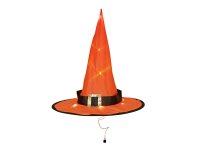 EUROPALMS Halloween Hexenhut 3er Set, beleuchtet, 36cm